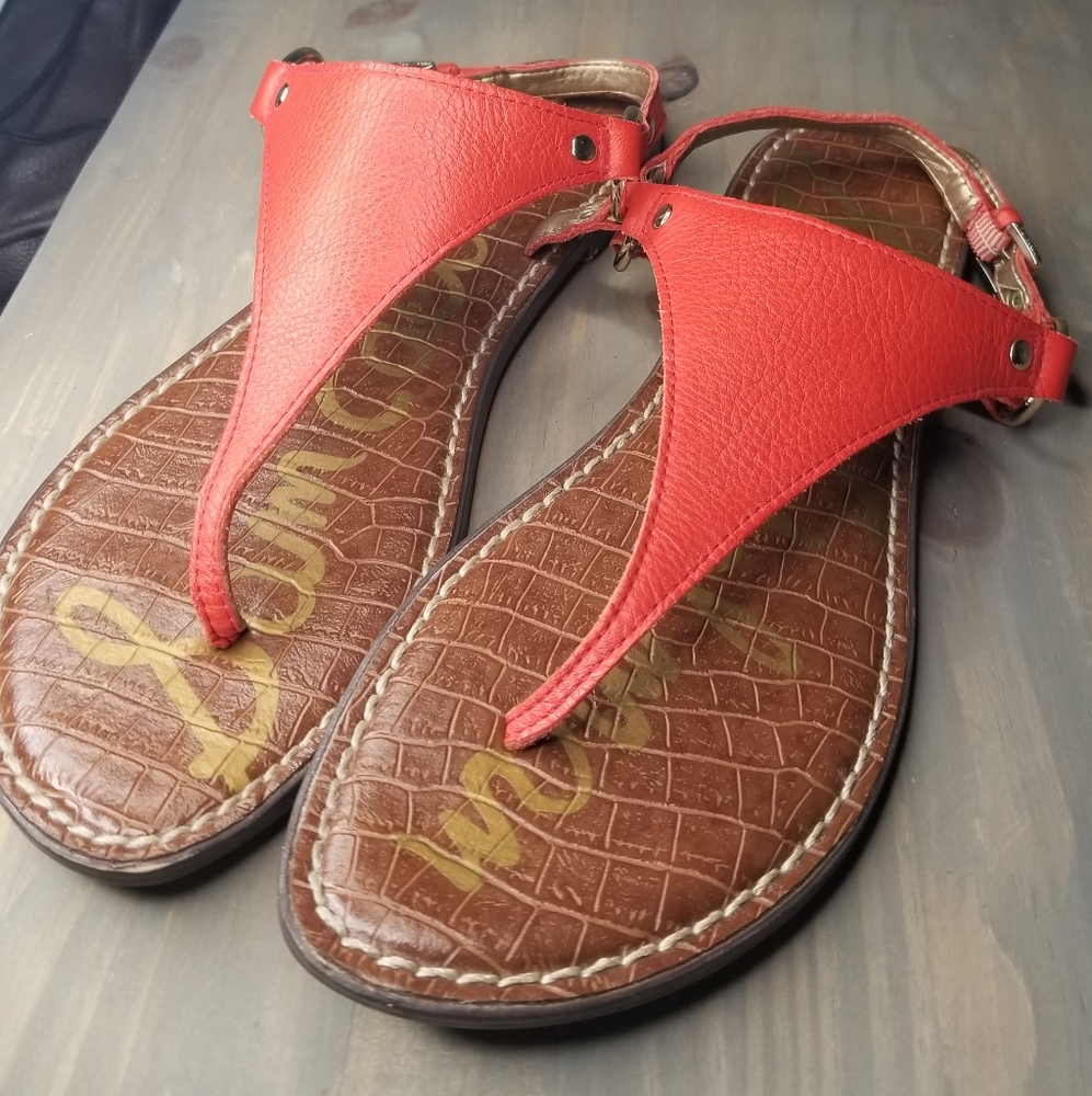 Sam Edelman Orange Greta Sandals Womens size 9